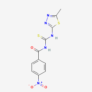 molecular formula C11H9N5O3S2 B15009718 N-[(5-methyl-1,3,4-thiadiazol-2-yl)carbamothioyl]-4-nitrobenzamide 