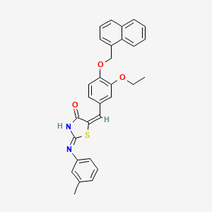 molecular formula C30H26N2O3S B15009732 (5E)-5-[[3-ethoxy-4-(naphthalen-1-ylmethoxy)phenyl]methylidene]-2-(3-methylanilino)-1,3-thiazol-4-one 