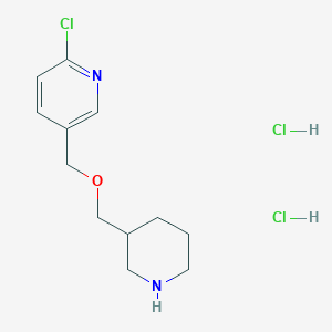 molecular formula C12H19Cl3N2O B1500974 2-氯-5-(哌啶-3-基甲氧基甲基)-吡啶二盐酸盐 CAS No. 1185316-47-5