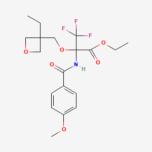 ethyl 2-[(3-ethyloxetan-3-yl)methoxy]-3,3,3-trifluoro-N-[(4-methoxyphenyl)carbonyl]alaninate