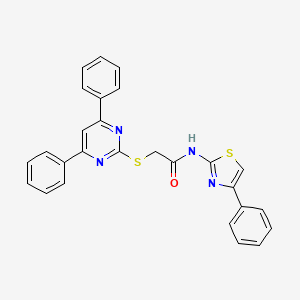 2-[(4,6-diphenylpyrimidin-2-yl)sulfanyl]-N-(4-phenyl-1,3-thiazol-2-yl)acetamide