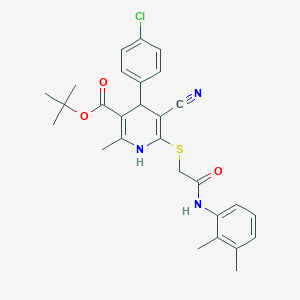 Tert-butyl 4-(4-chlorophenyl)-5-cyano-6-({2-[(2,3-dimethylphenyl)amino]-2-oxoethyl}sulfanyl)-2-methyl-1,4-dihydropyridine-3-carboxylate