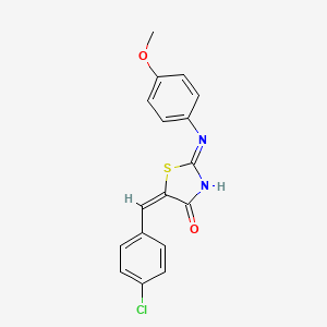 (2Z,5E)-5-(4-chlorobenzylidene)-2-[(4-methoxyphenyl)imino]-1,3-thiazolidin-4-one