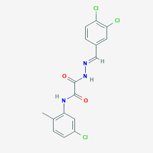 molecular formula C16H12Cl3N3O2 B15009811 N-(5-chloro-2-methylphenyl)-2-[(2E)-2-(3,4-dichlorobenzylidene)hydrazinyl]-2-oxoacetamide 