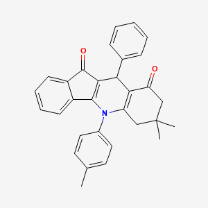 molecular formula C31H27NO2 B15009814 7,7-dimethyl-5-(4-methylphenyl)-10-phenyl-6,7,8,10-tetrahydro-5H-indeno[1,2-b]quinoline-9,11-dione 