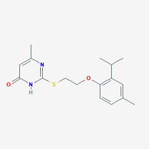 6-methyl-2-({2-[4-methyl-2-(propan-2-yl)phenoxy]ethyl}sulfanyl)pyrimidin-4(1H)-one