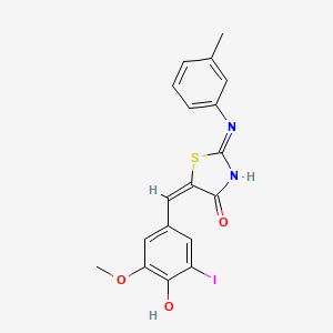 (2Z,5E)-5-(4-hydroxy-3-iodo-5-methoxybenzylidene)-2-[(3-methylphenyl)imino]-1,3-thiazolidin-4-one