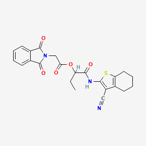 1-[(3-cyano-4,5,6,7-tetrahydro-1-benzothiophen-2-yl)amino]-1-oxobutan-2-yl (1,3-dioxo-1,3-dihydro-2H-isoindol-2-yl)acetate