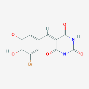 molecular formula C13H11BrN2O5 B15009862 (5Z)-5-[(3-bromo-4-hydroxy-5-methoxyphenyl)methylidene]-1-methyl-1,3-diazinane-2,4,6-trione 