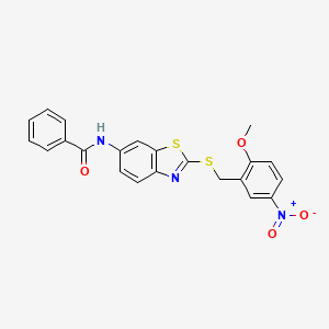 N-{2-[(2-methoxy-5-nitrobenzyl)sulfanyl]-1,3-benzothiazol-6-yl}benzamide