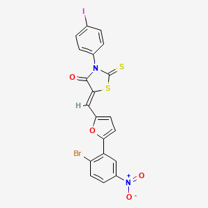 (5Z)-5-{[5-(2-Bromo-5-nitrophenyl)furan-2-YL]methylidene}-3-(4-iodophenyl)-2-sulfanylidene-1,3-thiazolidin-4-one