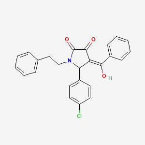 5-(4-chlorophenyl)-3-hydroxy-4-(phenylcarbonyl)-1-(2-phenylethyl)-1,5-dihydro-2H-pyrrol-2-one