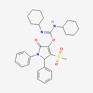 4-(methylsulfonyl)-2-oxo-1,5-diphenyl-2,5-dihydro-1H-pyrrol-3-yl N,N'-dicyclohexylcarbamimidate