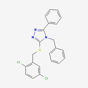 molecular formula C22H17Cl2N3S B15009898 4-benzyl-3-[(2,5-dichlorobenzyl)sulfanyl]-5-phenyl-4H-1,2,4-triazole 