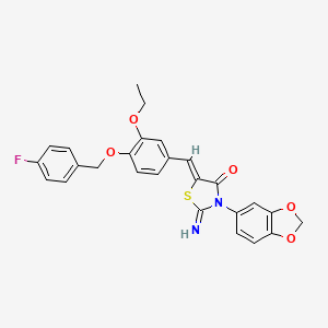 (5Z)-3-(1,3-benzodioxol-5-yl)-5-{3-ethoxy-4-[(4-fluorobenzyl)oxy]benzylidene}-2-imino-1,3-thiazolidin-4-one