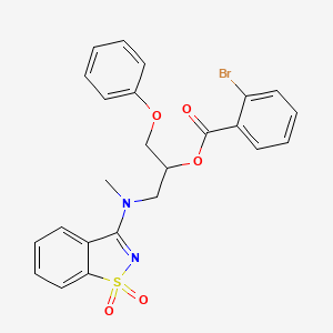 1-[(1,1-Dioxido-1,2-benzothiazol-3-yl)(methyl)amino]-3-phenoxypropan-2-yl 2-bromobenzoate