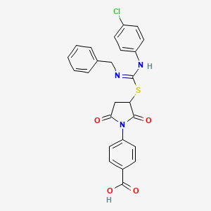 molecular formula C25H20ClN3O4S B15009932 4-(3-{[N-benzyl-N'-(4-chlorophenyl)carbamimidoyl]sulfanyl}-2,5-dioxopyrrolidin-1-yl)benzoic acid 