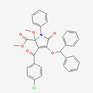 methyl 3-[(4-chlorophenyl)carbonyl]-4-(diphenylmethoxy)-2-methoxy-5-oxo-1-phenyl-2,5-dihydro-1H-pyrrole-2-carboxylate