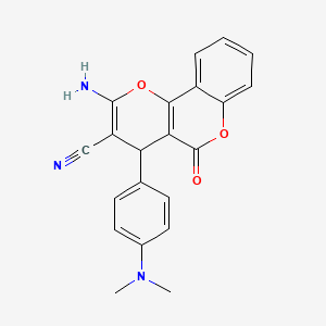 2-amino-4-[4-(dimethylamino)phenyl]-5-oxo-4H,5H-pyrano[3,2-c]chromene-3-carbonitrile