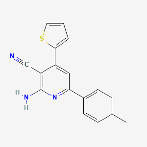 molecular formula C17H13N3S B15009957 2-Amino-6-(4-methylphenyl)-4-(thiophen-2-yl)pyridine-3-carbonitrile 