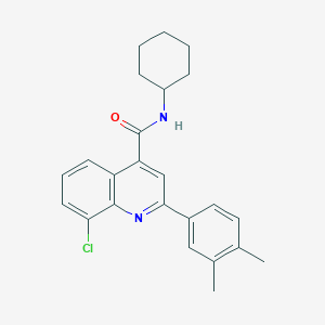 molecular formula C24H25ClN2O B15009972 8-chloro-N-cyclohexyl-2-(3,4-dimethylphenyl)quinoline-4-carboxamide 