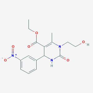 Ethyl 1-(2-hydroxyethyl)-6-methyl-4-(3-nitrophenyl)-2-oxo-1,2,3,4-tetrahydropyrimidine-5-carboxylate