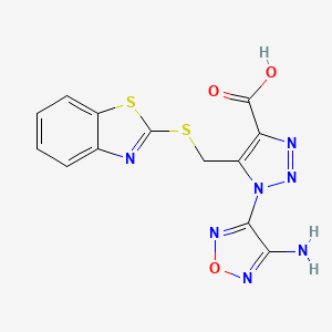 1-(4-amino-1,2,5-oxadiazol-3-yl)-5-[(1,3-benzothiazol-2-ylsulfanyl)methyl]-1H-1,2,3-triazole-4-carboxylic acid