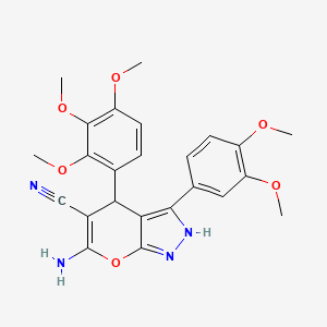 6-Amino-3-(3,4-dimethoxyphenyl)-4-(2,3,4-trimethoxyphenyl)-1,4-dihydropyrano[2,3-c]pyrazole-5-carbonitrile