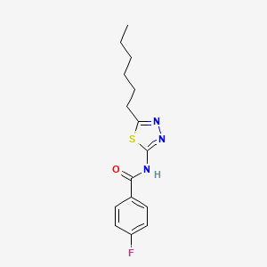 molecular formula C15H18FN3OS B15010072 4-fluoro-N-(5-hexyl-1,3,4-thiadiazol-2-yl)benzamide 