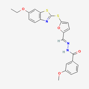 N'-[(E)-{5-[(6-ethoxy-1,3-benzothiazol-2-yl)sulfanyl]furan-2-yl}methylidene]-3-methoxybenzohydrazide