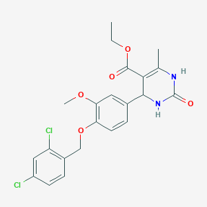 molecular formula C22H22Cl2N2O5 B15010096 Ethyl 4-{4-[(2,4-dichlorobenzyl)oxy]-3-methoxyphenyl}-6-methyl-2-oxo-1,2,3,4-tetrahydropyrimidine-5-carboxylate 