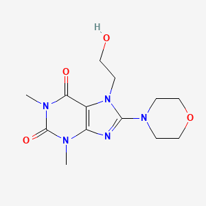 molecular formula C13H19N5O4 B15010119 7-(2-Hydroxy-ethyl)-1,3-dimethyl-8-morpholin-4-yl-3,7-dihydro-1H-purine-2,6-dione 