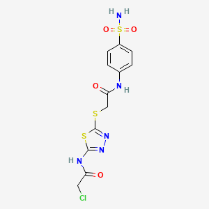 2-chloro-N-[5-({2-oxo-2-[(4-sulfamoylphenyl)amino]ethyl}sulfanyl)-1,3,4-thiadiazol-2-yl]acetamide