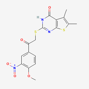 2-[(4-Hydroxy-5,6-dimethylthieno[2,3-d]pyrimidin-2-yl)sulfanyl]-1-(4-methoxy-3-nitrophenyl)ethanone