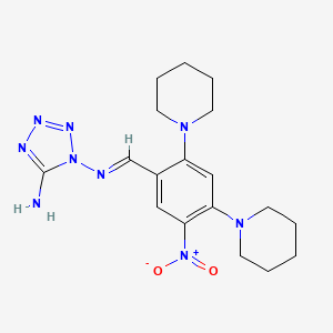 N~1~-{(E)-[5-nitro-2,4-di(piperidin-1-yl)phenyl]methylidene}-1H-tetrazole-1,5-diamine