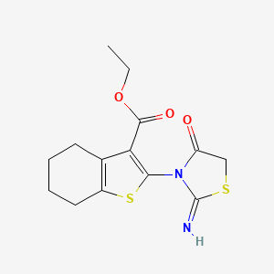 molecular formula C14H16N2O3S2 B15010226 Ethyl 2-(2-imino-4-oxo-1,3-thiazolidin-3-yl)-4,5,6,7-tetrahydro-1-benzothiophene-3-carboxylate 