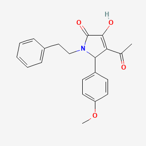 4-acetyl-3-hydroxy-5-(4-methoxyphenyl)-1-(2-phenylethyl)-1,5-dihydro-2H-pyrrol-2-one