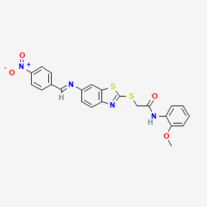 N-(2-methoxyphenyl)-2-[(6-{[(E)-(4-nitrophenyl)methylidene]amino}-1,3-benzothiazol-2-yl)sulfanyl]acetamide