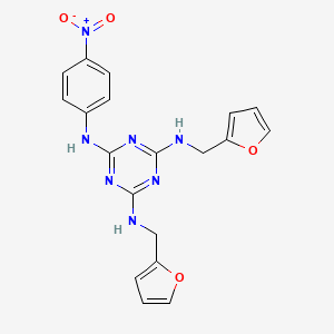 molecular formula C19H17N7O4 B15010254 N~2~,N~4~-bis(furan-2-ylmethyl)-N~6~-(4-nitrophenyl)-1,3,5-triazine-2,4,6-triamine 