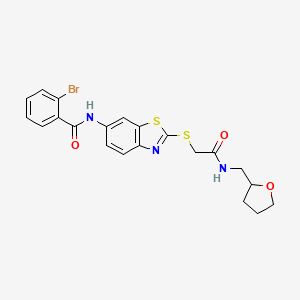 2-bromo-N-[2-({2-oxo-2-[(tetrahydrofuran-2-ylmethyl)amino]ethyl}sulfanyl)-1,3-benzothiazol-6-yl]benzamide