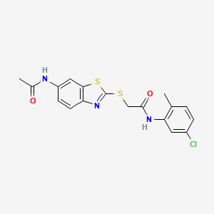 2-{[6-(acetylamino)-1,3-benzothiazol-2-yl]sulfanyl}-N-(5-chloro-2-methylphenyl)acetamide