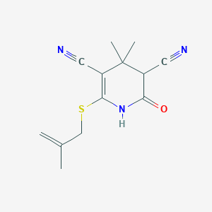 molecular formula C13H15N3OS B15010292 4,4-Dimethyl-6-[(2-methylprop-2-en-1-yl)sulfanyl]-2-oxo-1,2,3,4-tetrahydropyridine-3,5-dicarbonitrile 