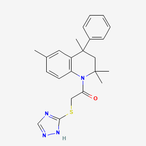 1-(2,2,4,6-tetramethyl-4-phenyl-3,4-dihydroquinolin-1(2H)-yl)-2-(4H-1,2,4-triazol-3-ylsulfanyl)ethanone