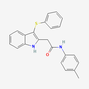 N-(4-methylphenyl)-2-[3-(phenylsulfanyl)-1H-indol-2-yl]acetamide