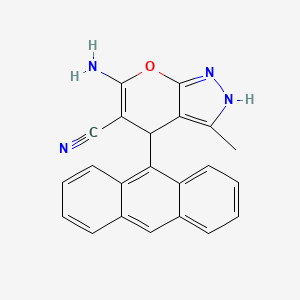 6-Amino-4-(anthracen-9-yl)-3-methyl-1,4-dihydropyrano[2,3-c]pyrazole-5-carbonitrile