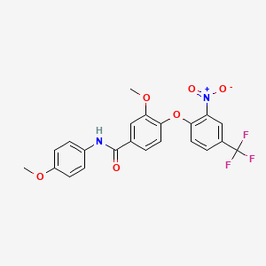 molecular formula C22H17F3N2O6 B15010333 3-methoxy-N-(4-methoxyphenyl)-4-[2-nitro-4-(trifluoromethyl)phenoxy]benzamide 