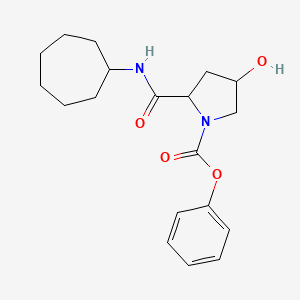 Phenyl 2-(cycloheptylcarbamoyl)-4-hydroxypyrrolidine-1-carboxylate