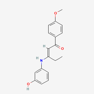 molecular formula C18H19NO3 B15010351 (E)-3-(3-hydroxyanilino)-1-(4-methoxyphenyl)-2-penten-1-one 