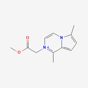 molecular formula C12H15N2O2+ B15010374 2-(2-Methoxy-2-oxoethyl)-1,6-dimethylpyrrolo[1,2-a]pyrazin-2-ium 