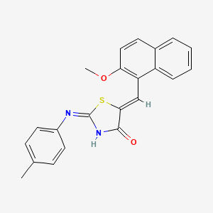 molecular formula C22H18N2O2S B15010381 (5Z)-5-[(2-methoxynaphthalen-1-yl)methylidene]-2-(4-methylanilino)-1,3-thiazol-4-one 